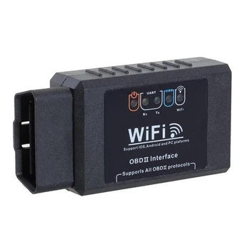 Автомобильный сканер OBD ELM-327/2714 для диагностики автомобиля + функция Wi-Fi Черный (13077)