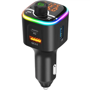FM-трансмиттер модулятор BC68 QC3.0, PD3.0 Черный (FMBC68)