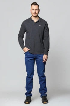Поло Lee LS Pique Polo Regular Fit (L61VRL06) Темно-серый S-00