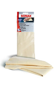 Тряпка из натуральной кожи для сушки авто Sonax Premium Leder 59x38 см (416300)