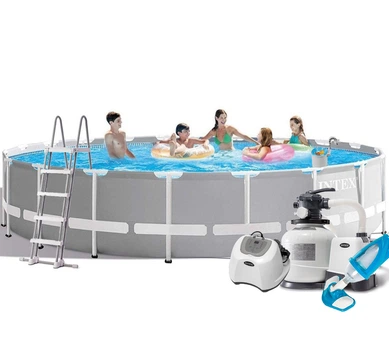 Каркасный бассейн Intex 26756 - 1, 610 х 132 см (лестница, тент, подстилка)