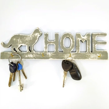Ключниця Кіт Home Майстерня містера Томаса 30см х 9см Фанера Сірий зістарений