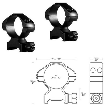 Кільця Hawke Precision 30mm/Weaver/High (23007)