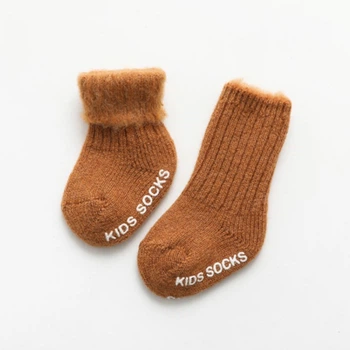 Носки детские теплые однотонные Kids Socks, (0-1 год) 6-12 р, Коричневый