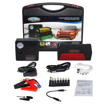 JUMP STARTER Пусковое автомобильное устройство для аккумулятора машины Power Bank зарядка для ноутбука 50800 mAh + компрессор