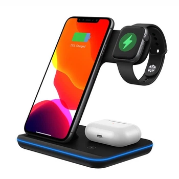 Беспроводная зарядка Qi Dock 3 в 1 Черный Wireless charger