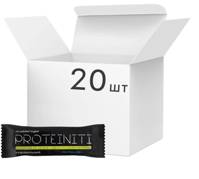 Упаковка протеиновых батончиков Proteiniti Карамельный 40 г х 20 шт (14820221410159)