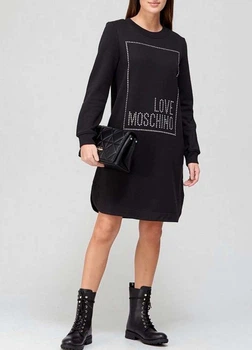 Чорне жіноче плаття светр з логотипом та заклепками Love Moschino 44 IT Mch0003