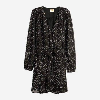 Сукня коротка літня жіноча H&M 0602896_блискітки 34 Чорна (KAY2000001293805)
