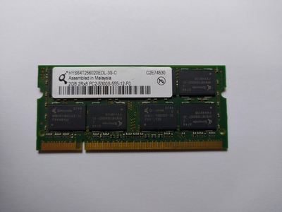 Оперативная память для ноутбука SODIMM Qimonda DDR2 2Gb 667MHz PC2-5300S (HYS64T256020EDL-3S-C) Б/У