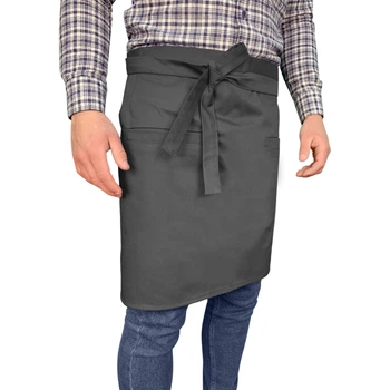 Фартух-передник для кухаря, кондитера, бариста, офіціанта EVA Trade, сірий