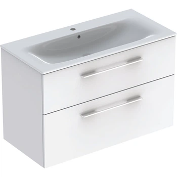 Тумбочка с умывальником для ванной GEBERIT SELNOVA SQUARE 80x65.2x50.2см подвесная белый 501.240.00.1
