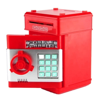 Игрушечный сейф копилка музыкальная с электронным купюроприемником UFT Cashbox Red