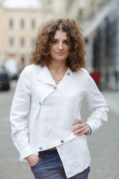 Лляна блуза VIL'NI Інвернес білий 48