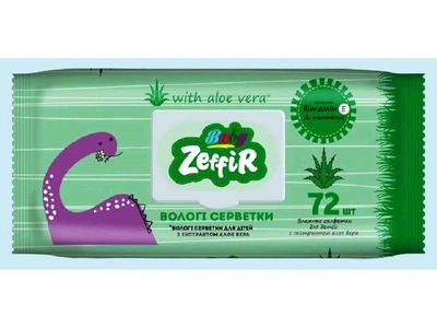 Серветка волога "Zeffir Baby", 72шт