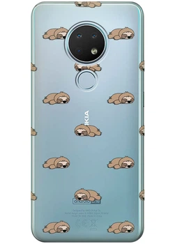 Силиконовый чехол iSwag для Nokia 6.2 Спящие ленивцы (M13180)