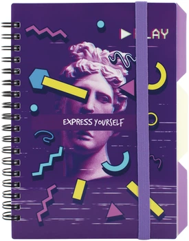 Блокнот Optima Express Violet B6 спіраль із роздільниками 100 аркушів у клітинку (O20358-16)