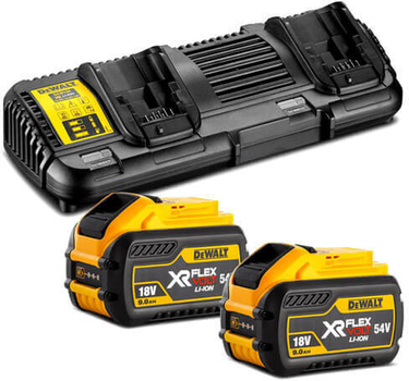 Зарядное устройство для инструмента DeWalt 10.8 В, 14.4 В,18 В, 54 В, выходной ток 4 А, 2 Аккумулятора для инструмента (DCB132X2)