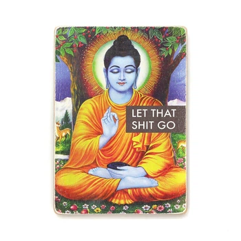 Дерев'яний постер Wood Posters "Let that shit go" (A4 формат, фанера) (pvh0071)