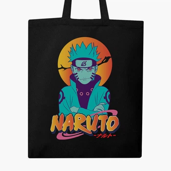 Еко сумка шопер Наруто Узумаки (Naruto Uzumaki) (9227-2631) 41x35 см Чорний