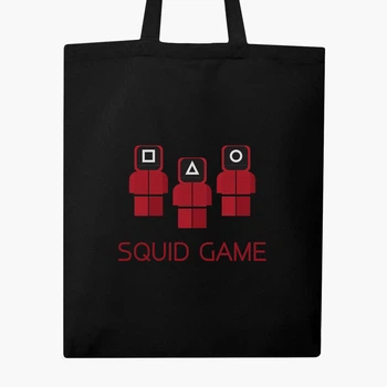Эко сумка шоппер Солдаты Игра в кальмара (Squid Game) (9227-3364) 41x35 см Черный