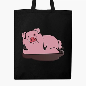 Эко сумка шоппер Гравити Фолз Пухля (Gravity Falls Waddles) (9227-2626) 41x35 см Черный