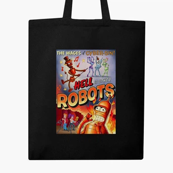 Еко сумка шопер Футурама Бендер (Futurama Bender) (9227-2867) 41x35 см Чорний