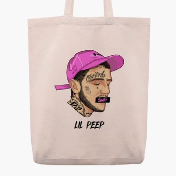 Еко сумка шопер Ліл Піп (Lil Peep) (9227-2635) 41x35x8.5 см Бежевий