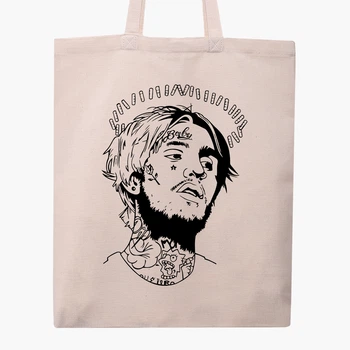 Еко сумка шопер Ліл Піп (Lil Peep) (9227-2634) 41x35 см Бежевий