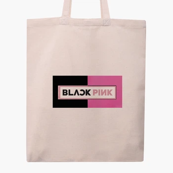 Эко сумка шоппер Блэк Пинк (BlackPink) (9227-1344) 41x35 см Бежевый