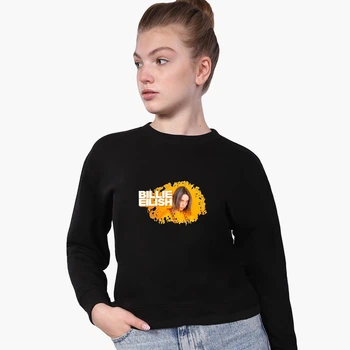 Свитшот для девочек Билли Айлиш (Billie Eilish) (9509-1213) 134-140 см Черный