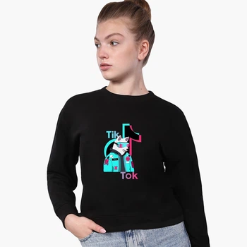 Свитшот для девочек ТикТок (TikTok Dog) (9509-1645) 134-140 см Черный