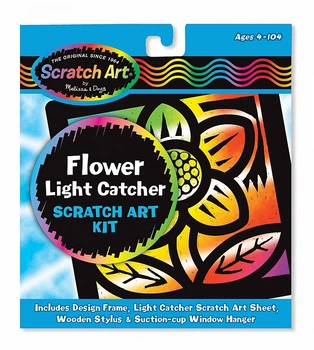 Царапка-витраж Цветок Scratch Magic Flower Light Catcher Fun Kit Melissa & Doug