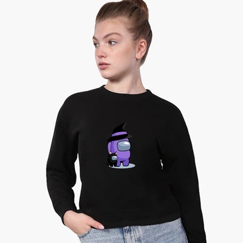 Світшот для дівчаток Амонг Ас Фіолетовий (Among Us Violet) (9509-2423) 158-164 см Чорний