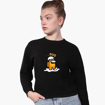 Світшот для дівчаток Амонг Ас Містер Яйце (Among Us Mister egg) (9509-2597) 158-164 см Чорний