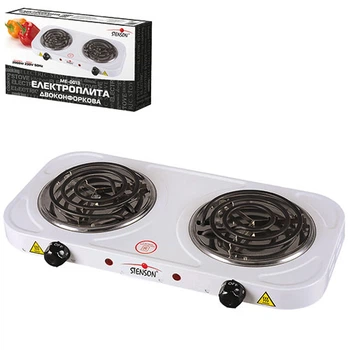 Плита електрична переносна двоконфорочна 2*1000W d140мм Stenson ME-0013S
