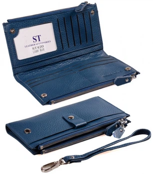 Жіночий шкіряний гаманець ST Leather (ST420) 98490 Блакитний