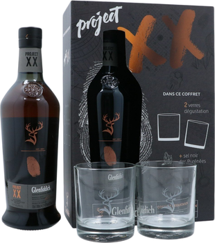 Віскі односолодове Glenfiddich Project XX 47% 0.7 л в подарунковій упаковці з 2 склянками (3500870066153)