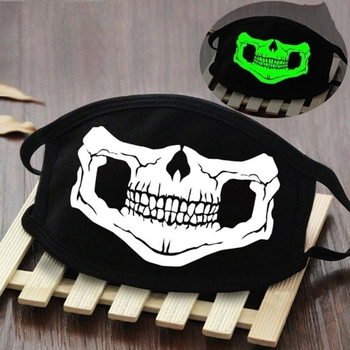 Персонализированная светящаяся маска с принтом черепа для Хэллоуина MASKS Черный №7