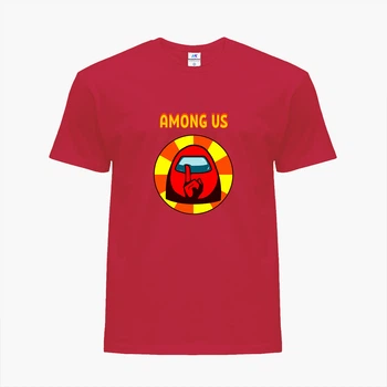 Детская футболка для мальчиков Амонг Ас (Among Us) (25186-2412) 104-110 см Хлопок Красный