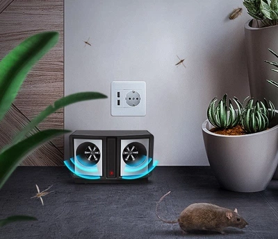 Ультразвуковой электронный отпугиватель грызунов мышей крыс DUAL SONIC PEST REPELLER ART-0751