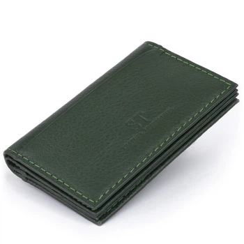 Визитница-книжка ST Leather 19215 Зеленая 10х6,5х1 см
