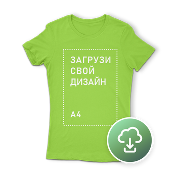 Футболка женская Classic, M, лайм, с печатью А4, TM4-270770