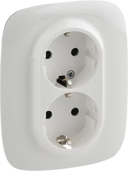 Розетка с защитными шторками Legrand Valena Allure 2х2К+З 16А 250 В Белая (753726)