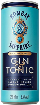 Напій слабоалкогольний Bombay Sapphire & Tonic 6.5% 0.25 л (7640175742461)
