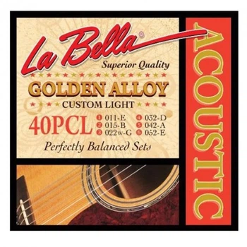 Струни для акустичної гітари La Bella 40PCL Br. 80/20, 11-52