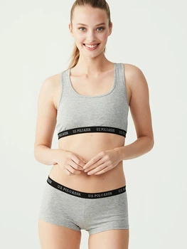 Комплект женского белья (топ + трусики-шорты) больших размеров U.S. Polo Assn 65003 42/XL Grey/Melange (8680557099850)