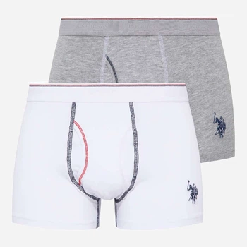 Набор трусов-шорты мужской U.S. Polo Assn 80093 L 2 шт White/Серый/Меланж (8680557156430)