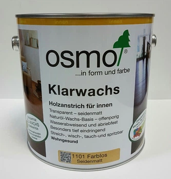 Масло с твердым воском OSMO KLARWACHS для твердых пород древесины 1101 (бесцветное) 0.125 л.