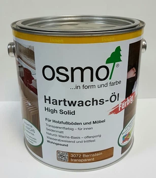 Масло с твердым воском цветное прозрачное OSMO HARTWACHS-ÖL Farbig 3072 - (янтарь) 2.5 л.